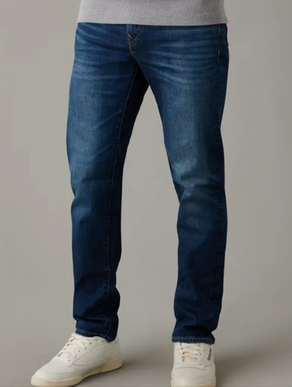 Men's Dark Blue Straight-Leg Jeans